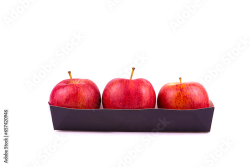 Fresh red apples isolated on a white background photo