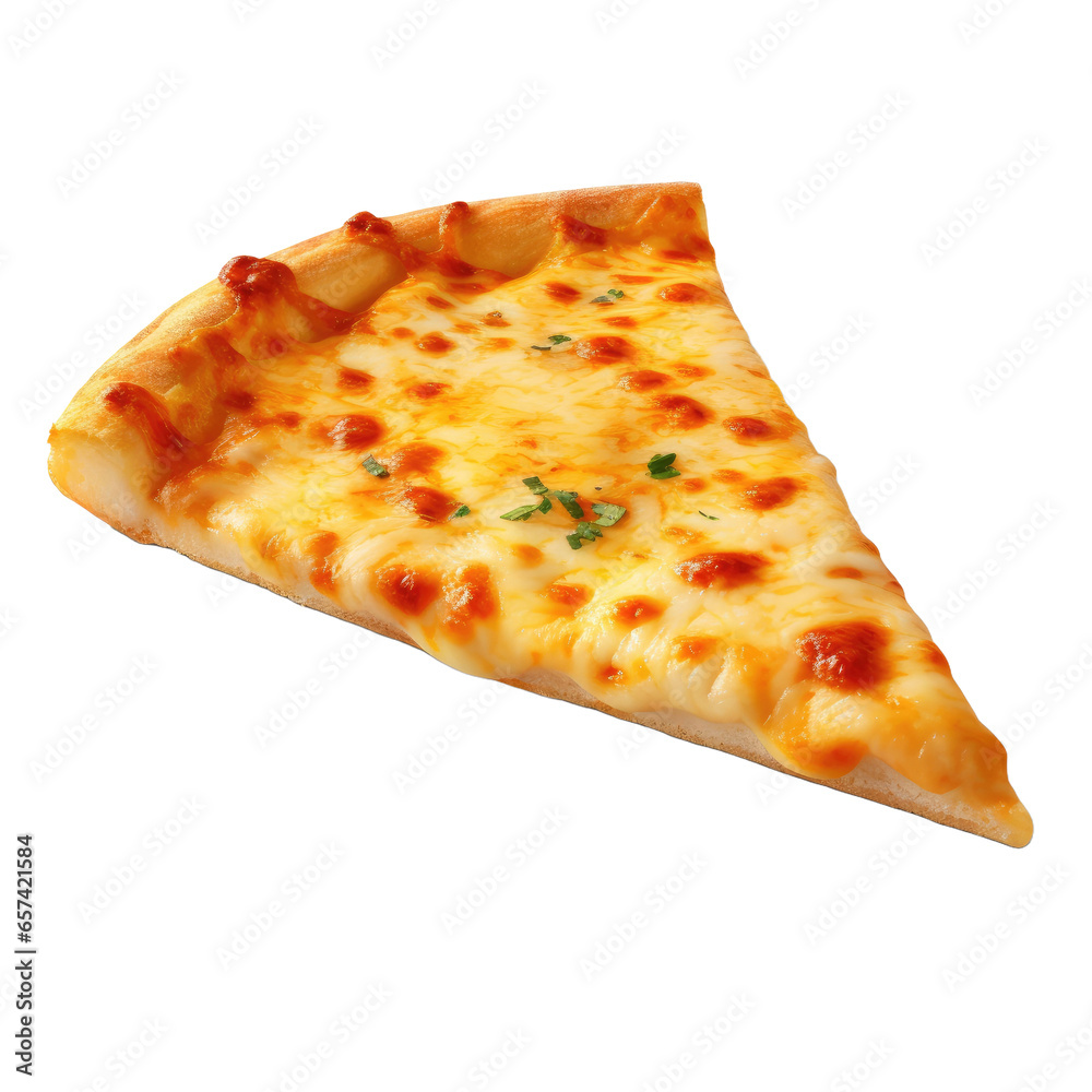 Delicious slice cheese pizza on transparent background Delicious slice cheese pizza on transparent background