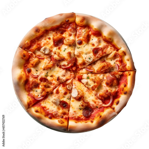 Pizza Diavola  nourriture italienne   focus en gros plan  avec transparence sans background