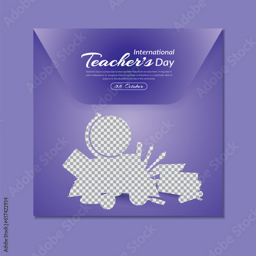 International teachers day social media banner template