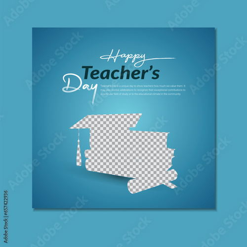 International teachers day social media banner template