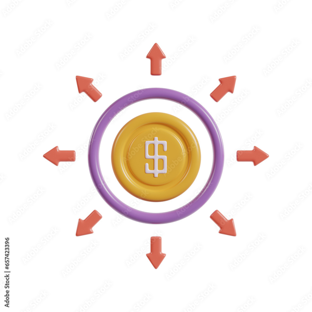 3d illustration of profit sharing icon rendering 3d illustration of profit sharing icon rendering