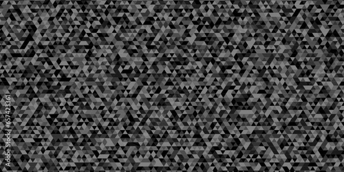 Abstract seamless square black and gray wall structure cube mosaic tile background. Abstract geometric pattern gray and black Polygon Mosaic triangle Background, business and corporate background.