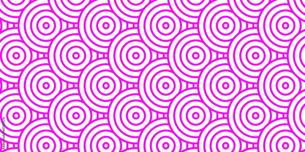 Seamless geometric ocean spiral pattern and abstract circle wave lines. pink seamless tile stripe geomatics overlapping create retro square line backdrop pattern background. Overlapping Pattern.