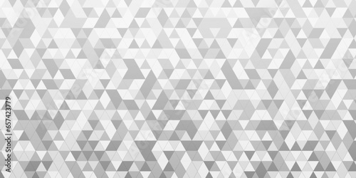 Abstract gray and white small square geomatrics triangle background. Abstract geometric pattern gray and white Polygon Mosaic triangle Background, business and corporate background. photo