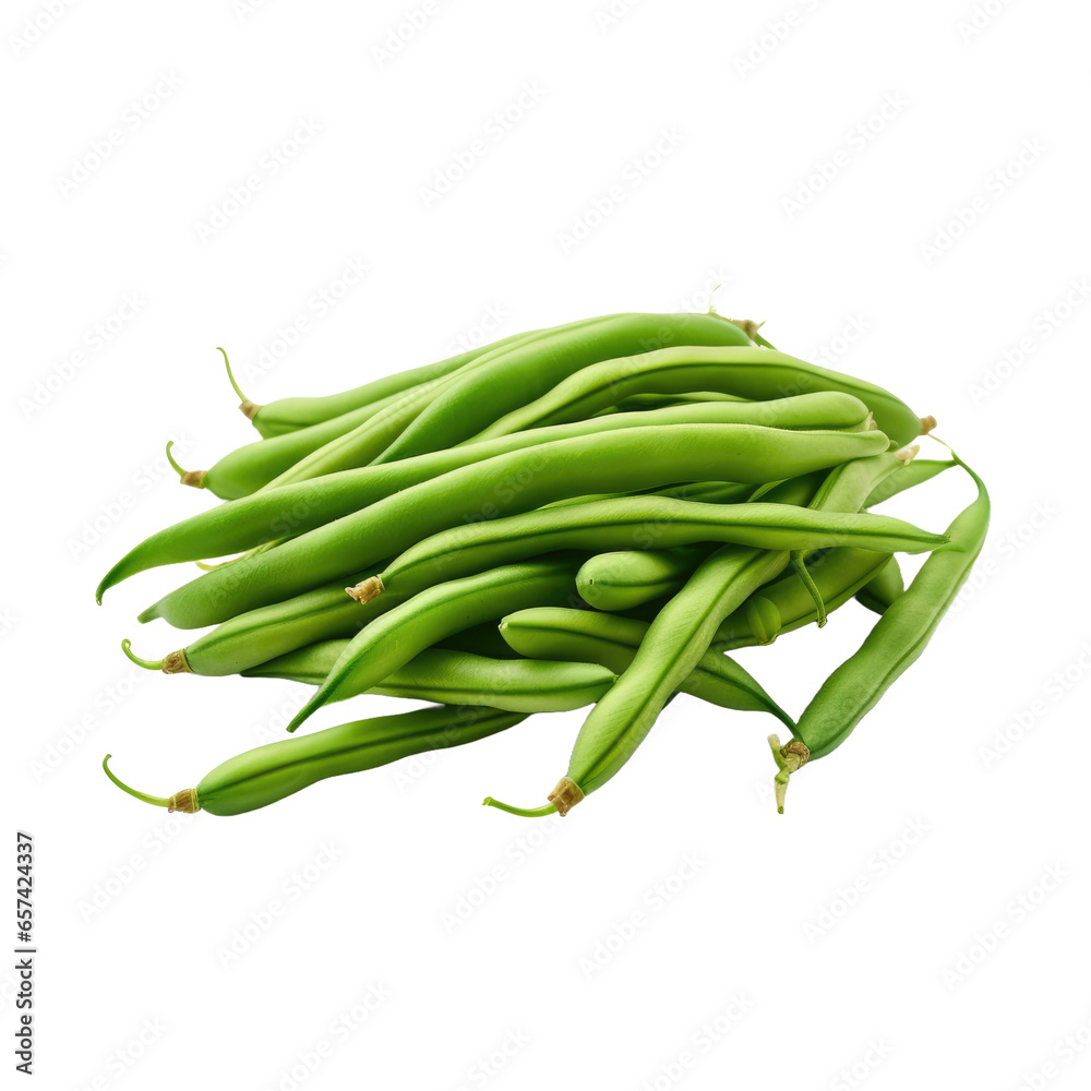 Raw green beans on transparent background Raw green beans on transparent background