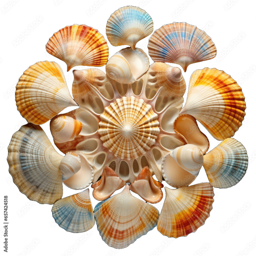 Sea shells on transparent background