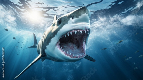Fish swimming sea predator ocean water underwater nature teeth animal shark