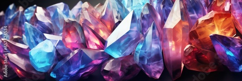 crystals background wallpaper with rainbow prism light texture, generative AI