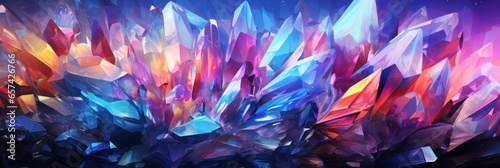 crystals background wallpaper with rainbow prism light texture  generative AI