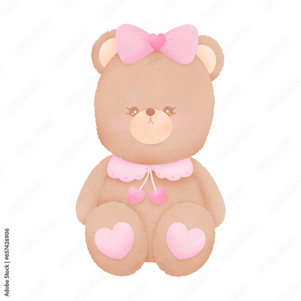 Fuzzy Valentine Teddy bear, for decoration invitation and greetings Fuzzy Valentine Teddy bear, for decoration invitation and greetings