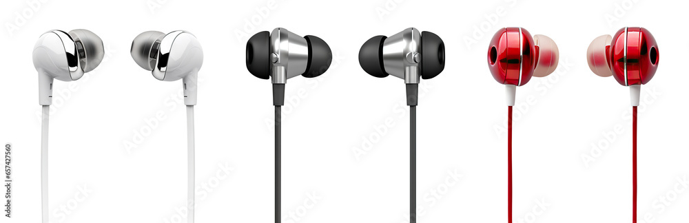 Set of earphones cut out Set of earphones cut out