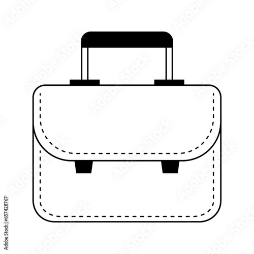 Business diplomat or Suitcase. Briefcase linear icon. Vector outline illustration.