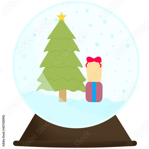 Festive Christmas Snowball Vector, Holiday Winter Decor