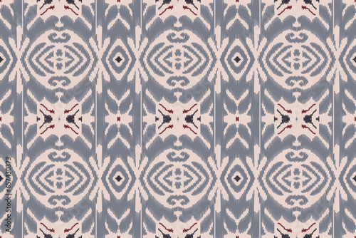 Ikat Floral Paisley Embroidery Background. Ikat Flowers Geometric Ethnic Oriental Pattern Traditional. Ikat Aztec Style Abstract Design for Print Texture,fabric,saree,sari,carpet.