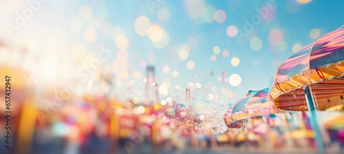 Fototapeta Naklejka Na Ścianę i Meble -  Blurred summer festival. Generative AI technology.	
