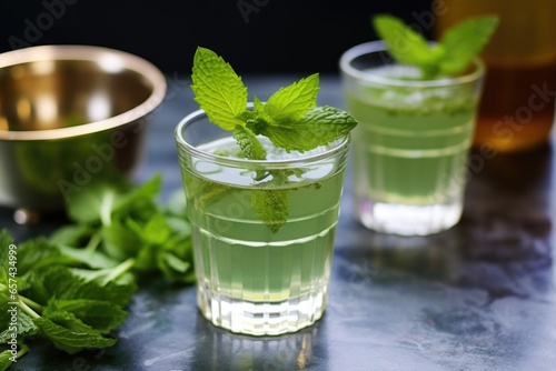 muddling mint for a spearmint cocktail
