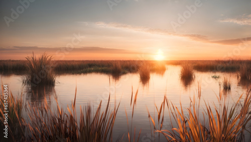 World Wetlands Day concept This Is Sunset render virtual reality on a white background