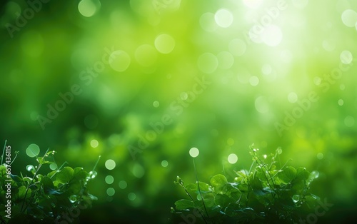 Blurry green natural background. Generative AI