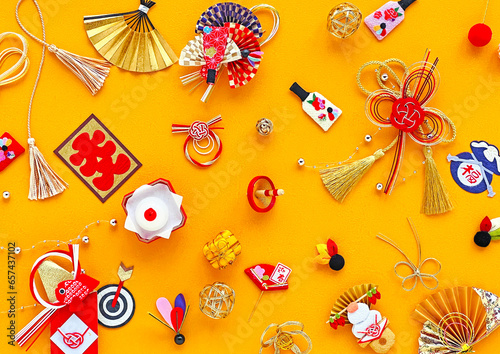 日本の伝統素材　新年のイメージ