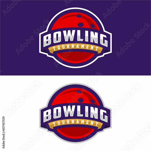 Bowling sport logo design vector illustration