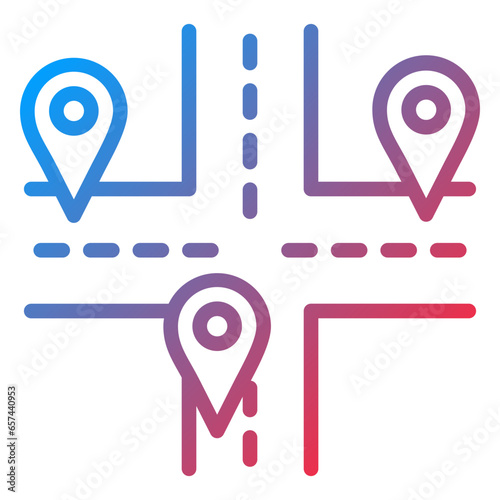 Vector Design Multiple Destinations Icon Style