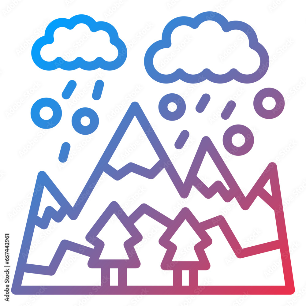 Vector Design Snow-Capped Mountain Icon Style Vector Design Snow-Capped Mountain Icon Style