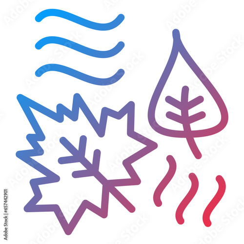 Vector Design Leaf Fluttering in Wind Icon Style