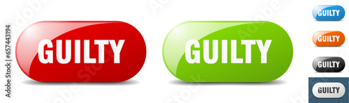 guilty button. key. sign. push button set