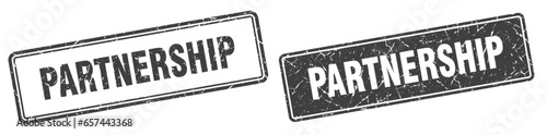 partnership stamp set. partnership square grunge sign
