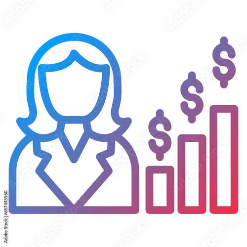 Vector Design Businesswoman Icon Style