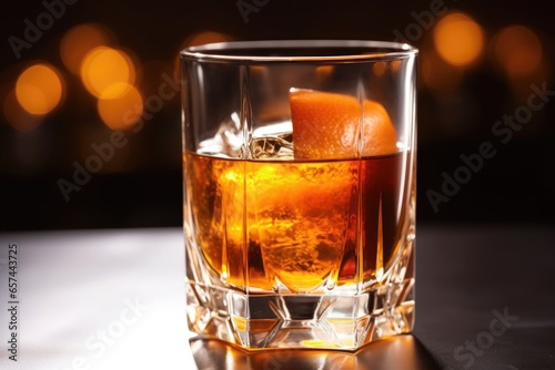 close-up of manhattan cocktail in a chilled glass
