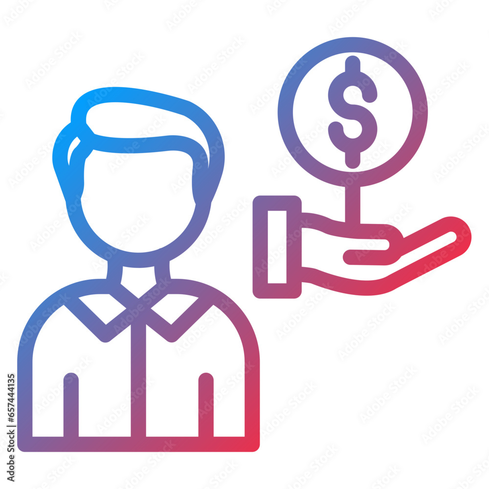 Vector Design Auction Guest Male Icon Style Vector Design Auction Guest Male Icon Style