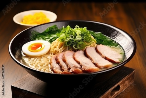 japanese ramen soup with noodles and pork