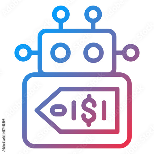 Vector Design Robot Cost Icon Style