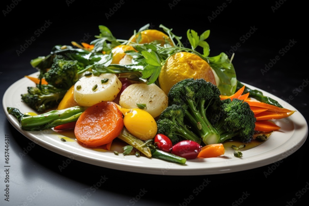 half eaten steamed vegetables on a white dish