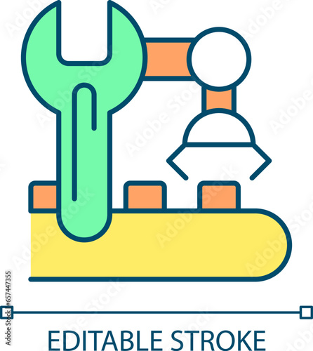2D editable improve maintenance planning icon, isolated vector representing predictive maintenance, multicolor thin linear illustration.