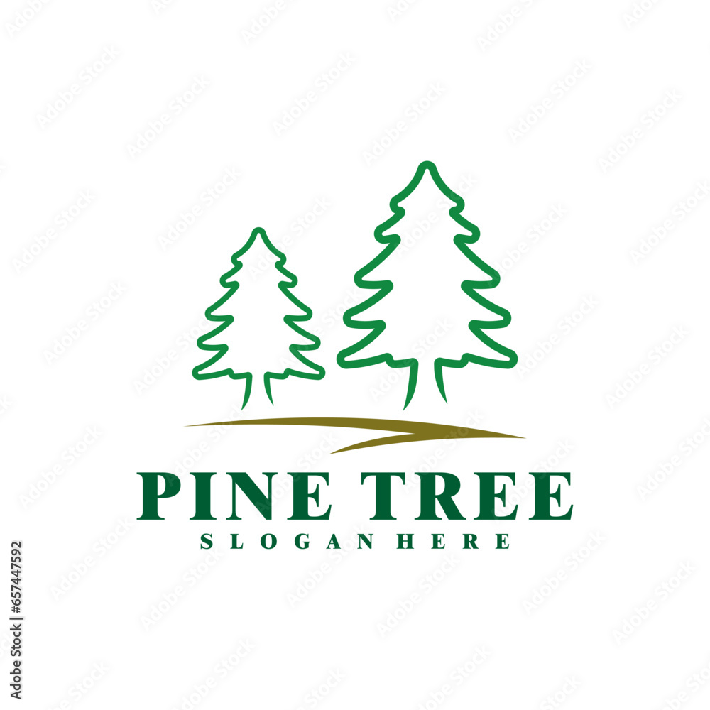 Pine Tree logo design vector. Creative Pine logo concepts template Pine Tree logo design vector. Creative Pine logo concepts template