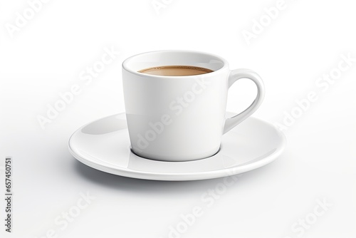 coffee latte on a white saucer isolated on white background