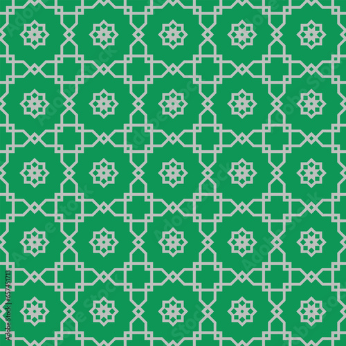 Abstract Green Foliage Pattern: Clean, Geometric Design with Empty Circles