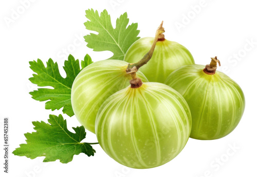 Green gooseberry isolated.