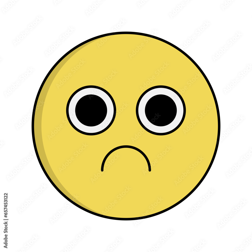 Cute Emoji Collection Illustration Set - Sad