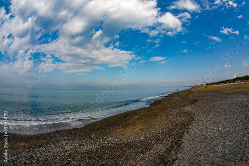Panoramic images of San Vincenzo beach Livorno Tuscany Italy