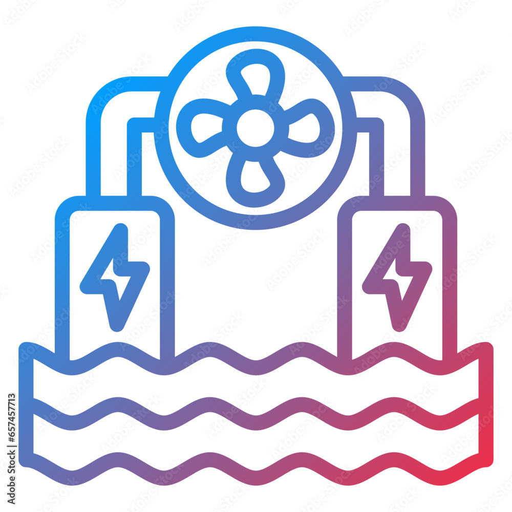 Ocean Energy Icon Style Ocean Energy Icon Style