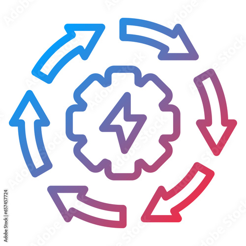 Recycle Energy Icon Style