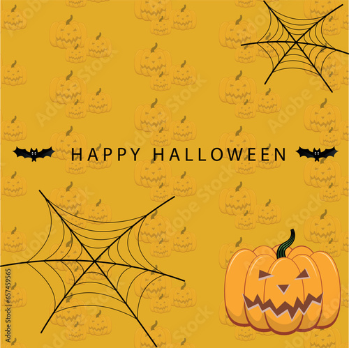 Halloween seamless pattern with doodles, cartoon elements for nursery prints, wallpaper, backgrounds, scrapbooking, stationary, wrapping paper, etc. photo