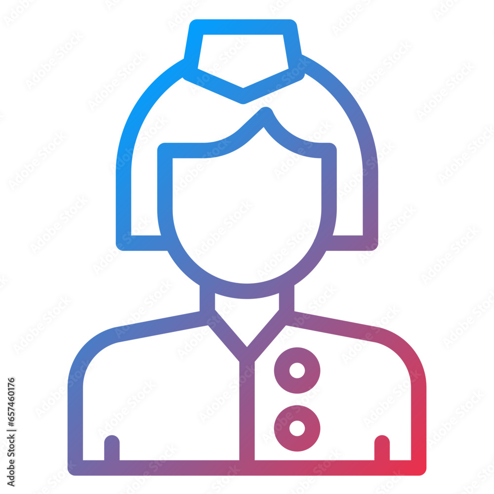 Female Flight Attendant Icon Style Female Flight Attendant Icon Style