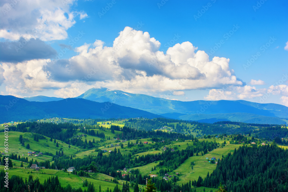 valley in the mountains, bird's eye view, hiking, travel. High quality photo