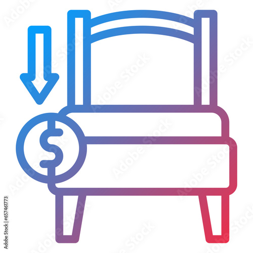 Hotel Cost Icon Style