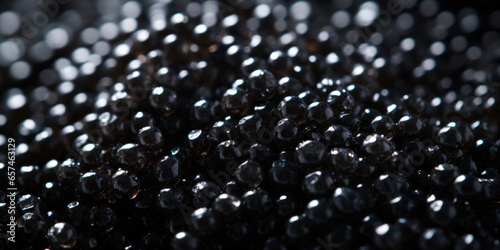 Macro photo of black caviar